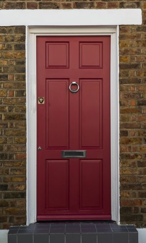 front-view-front-door-with-brown-wall